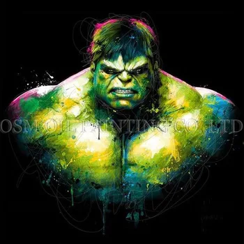 Profesionálny Umelec Ručné Vysoko Kvalitné, Moderné, Abstraktné Kreslený Hrdina olejomaľba Silné Hulk olejomaľba na Wall Art - Obrázok 1  