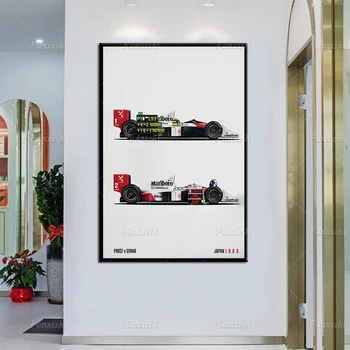 McLaren MP4/5B F1 Plagát Ayrton Senna Alain Prost F1 Majster Sveta 1989 Vytlačí F1 Plagát Vytlačí na Stenu Umelecké Plátno na Maľovanie Interiéru - Obrázok 1  