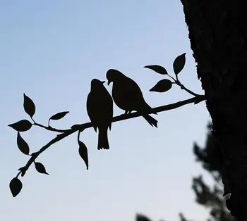 Kovové Vták Pobočky Prihlásiť Kovaného Železa Dekor Visí Prívesok Remesiel pre Dm Obývacia Izba Dekorácie - Obrázok 1  