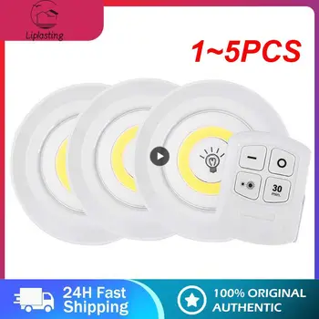 1~5 KS Smart Wireless Led Svetlo Kuchyni Pod Nábytok Stmievateľné Žiarivky, Spálne, Skrine, Osvetlenie, Kruhové s Diaľkovým ovládaním LED - Obrázok 1  