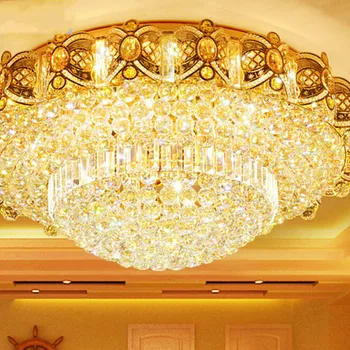 Moderné osobnosti zlaté klasické zlaté luxusná obývacia izba, spálňa lampa kolo strop štúdia Európskej crystal osvetlenie LX111105 - Obrázok 1  