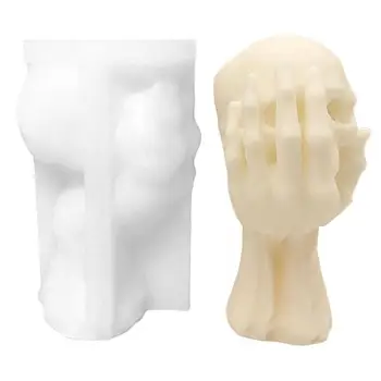 1pcs Silikónové Sviečka Formy Živice Opakovane Formy Na Dovolenku Tvorivé 3D Lebky Plesní, Pre Domáce Dekorácie Ručné Kostry Sviečky - Obrázok 1  