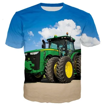 Móda 3D Tlač Truck Traktor T-Shirts Mužov Streetwear Oblečenie Príležitostné Letné Tričko pre Ženy Príliš Krátky Rukáv Topy Tees - Obrázok 2  