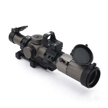 EvolutionGear Vudu rozsah FFP LPVO SR1 Reticle1-6x24MM Riflescope 30mmTube FDE s RMR Red Dot Sight s Plnou Pôvodné Označenie - Obrázok 2  