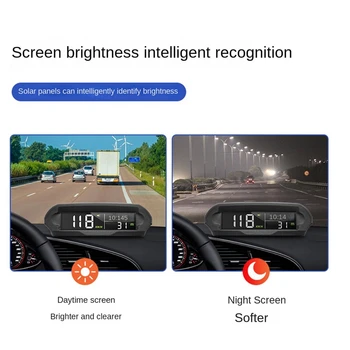 1 Sada Univerzálnych HUD X 98 Auto Solárne Digitálny Merač GPS Tachometer prekročenia rýchlosti Alarm, Vzdialenosti, Nadmorskej výšky Head Up Display - Obrázok 2  