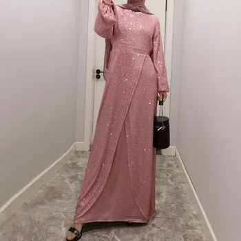Dubaj Moslimské Oblečenie Abaya Ženy Kebaya Kaftan Turecko Sequin Večer Dlhé Šaty 2023 Islam Oblečenie Župan Femme Musulmane Vestido - Obrázok 1  