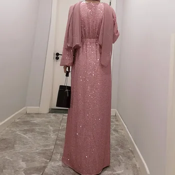 Dubaj Moslimské Oblečenie Abaya Ženy Kebaya Kaftan Turecko Sequin Večer Dlhé Šaty 2023 Islam Oblečenie Župan Femme Musulmane Vestido - Obrázok 2  