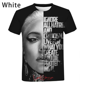 Americká Speváčka Lady GaGa Black Style Móda 3D Vytlačené T-shirt Muži/ženy Príležitostné Letné Nadrozmerné Hip Hop Štýl Tričko - Obrázok 2  