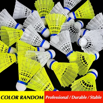 1 Ks Odolné Badminton Lopty Plastové Badminton Lopty Odolné Žltá Biela Študent Nylon Badminton Lopty - Obrázok 1  