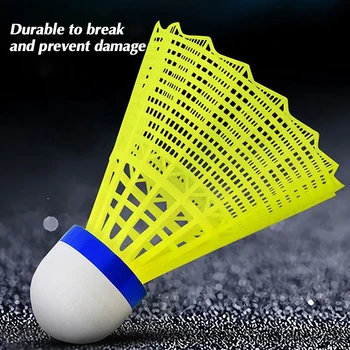 1 Ks Odolné Badminton Lopty Plastové Badminton Lopty Odolné Žltá Biela Študent Nylon Badminton Lopty - Obrázok 2  