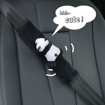 Univerzálny Auto Roztomilá Panda Pásov Kryt Panda Bábika Auto Bezpečnostného Pásu Kryt Na Ochranu Ramenný Pásik Interiéru Auto Príslušenstvo - Obrázok 1  