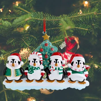 Osobné Rodinné Vianočné Ozdoby Roztomilý Tučniak Dar Rodine Ornament Ozdoby na Vianočný Stromček noel dekorácie 2022 - Obrázok 2  