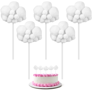 5 Ks Troch-dimenzionální Cloud Cupcake Mulčovače Krásne Torty Mulčovače Cake Dekorácie pre Dieťa Sprcha Narodeninovej Party - Obrázok 1  