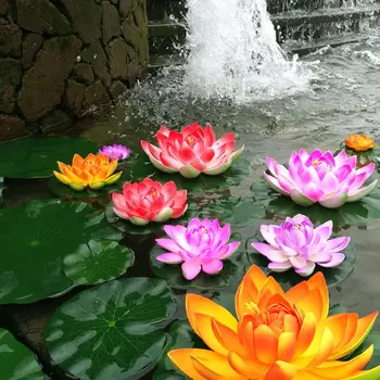 18 cm Plávajúce Umelé Lotus Falošné Rastlín DIY lekna Simulácia Lotus Domov Záhradné Dekorácie Vonkajšia Výzdoba pre Bazén, Rybník - Obrázok 1  