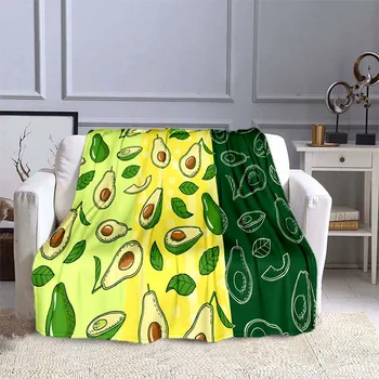 Avokádo cartoon vzor vytlačené mäkká a pohodlná detská deka Prenosné mäkké a pohodlné detí tenkú deku - Obrázok 2  