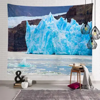 Spálňa Steny V Obývacej Izbe Pozadí Dekorácie Gobelín Antarktický Ľadovec Gobelín Blue Sky Nástenné Gobelíny Domova Gobelín - Obrázok 2  