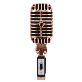 Profesionálne Káblové Vintage Classic Mikrofón Vokálny Dynamický Mikrofón Mikrofón pre Live Výkon Karaoke(ružové Zlato) - Obrázok 2  