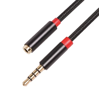 3,5 mm Jack, AUX AUDIO Samec Samica Predlžovací Kábel s Mikrofónom, Stereo 3.5 Audio Adaptér pre PC Headset (1M) - Obrázok 1  