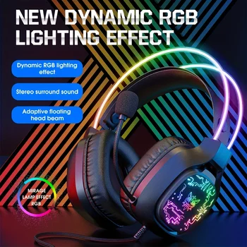 ONIKUMA X22 Herné Headset RGB Dynamické Osvetlenie Káblové Over-Ear Slúchadlá S Hlukom-Poradenské Centrum Pre PC a PS4 Xbox PS5 - Obrázok 1  