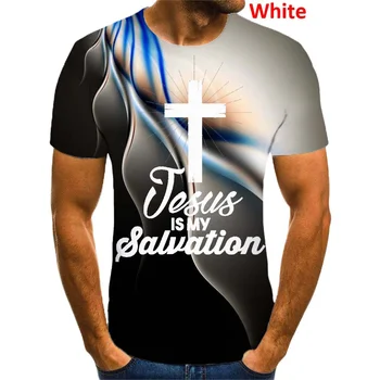 Módne pánske Ježiš T Letné tričko s Krátkym Rukávom Unisex Tričko Bežné Kresťanskej Tlače T-shirt Plus Veľkosť 2XS-6XL - Obrázok 2  