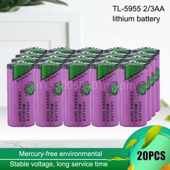 20PCS TL-5955 14335 2/3AA 3.6 V, 1650mAh Jednorazové Lítiová Batéria pre PLC CNC Obrábacích vodomeru Náhradné kontakty batérie - Obrázok 1  