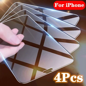 4Pcs Tvrdeného Skla Pre iPhone 14 Pro Max 12 13 Mini Screen Protector Sklo Pre iPhone 15 Pro Max XR XS MAX 7 8 Plus Filmu - Obrázok 1  