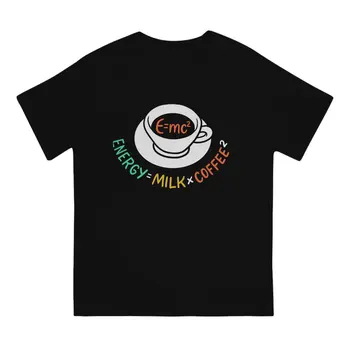 Muži Energie, Mlieko, Káva Vedy Učiteľom Fyziky Tričko Energie=Mlieko+Káva+Koks Bavlna Topy Bežné Krátky Rukáv O Neck T-Shirt - Obrázok 2  