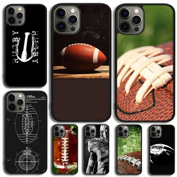 Rugby Futbal, Športové puzdro Pre iPhone 11 12 13 14 15 Pro Max Kryt Pre iPhone 13 12 Mini XR X XS Max 7 8 Plus SE 2020 - Obrázok 1  