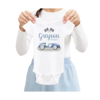 Pretekárske Auto Baby Kombinézu Vintage Oblečenie Sprcha Darček Tehotenstvo Odhaliť Detské Tričko - Obrázok 1  