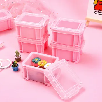 Krásne Dievča, Ružová Úložný Box Tvorivé Mini Prenosné Dievča Krúžok Náušnice Šperky Box Candy Box Mini Úložný Box - Obrázok 1  