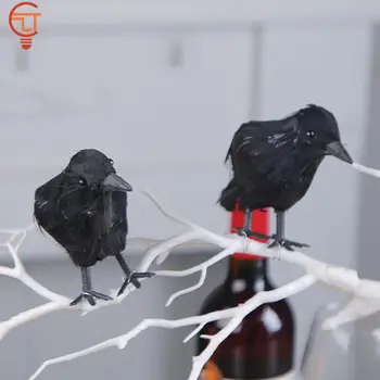 Simulácia Black Crow Animal Model Horor Strašidelné Halloween Dekorácie, Party Dodávky Umelé Vrana Black Bird Raven Prop - Obrázok 1  