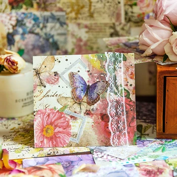 4packs/VEĽA Spĺňajú more kvetov rad retro creative decoration DIY papier memo pad - Obrázok 2  