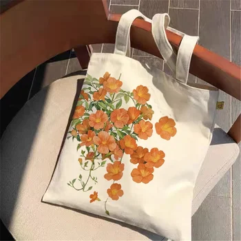 Opakovane nákupní taška módne lady plátno tote bag tlač taška cartoon Bolsa De Compras nákupní taška cez rameno - Obrázok 1  