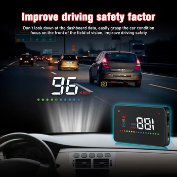 A11 HUD OBD2 Auto Rýchlosť Projektor Rýchlomer Head up Display Auto Detektor Spotreby Ropy Bezpečnostný Alarm - Obrázok 2  