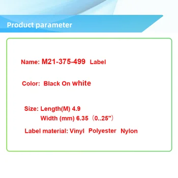 1/5/10pk M21-375-499 Štítok Páse s nástrojmi Maker Atramentových zásobníkov Čierne Na Bielom Nylonu pre BradyBMP21-PLUS,LABPAL Etiqueteuse tlačiareň - Obrázok 2  
