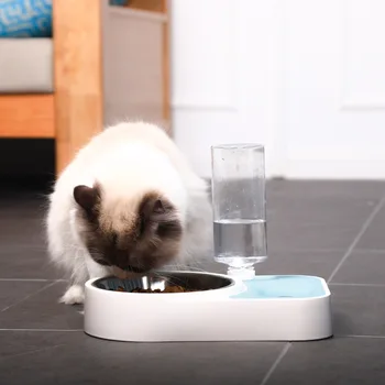 Pet Feeder Vlhkosti Dôkaz Multifunkčné Mačka, Pes Univerzálny Automatický Podávač Vody Z Nerezovej Ocele Pet Dvojité Potravín Miska - Obrázok 2  