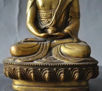 staré tibetský budhizmus mosadz pozlátené Medicíny Buddha šakjamúni Šákjamuni socha - Obrázok 2  