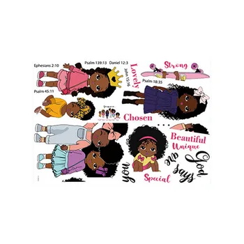 Čierne Dievčatá Inšpiratívne anglický Stenu detskej Spálne Dekorácie Mš Tehotenstva Nálepky Šťastný Plánovač - Obrázok 1  