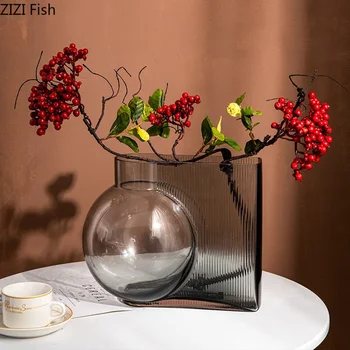 Transparentné Oblasti Sklenené Vázy Hydroponické Kvetináče, Dekoratívne Kvetinové Aranžmán Stôl Dekorácie Kvetinové Vázy Moderný Dekor - Obrázok 1  