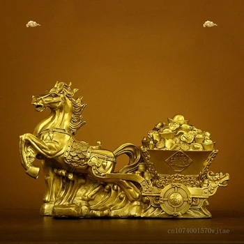 Kreatívne Medi Šťastie Zvierat Kôň Socha Vytiahnuť Yuanbao Socha Feng Shui Výzdoba Domov Obývacia Izba Štúdia Obchod Otvorenia Dekorácie - Obrázok 1  