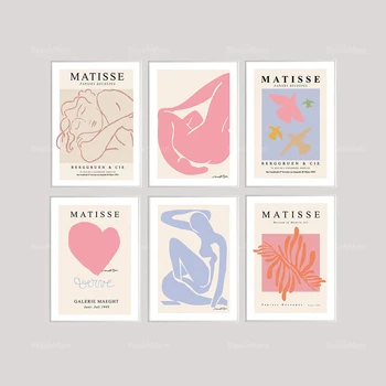 Matisse spí žena, náčrt, láska, neutrálne pastel Matisse plagát, estetické umenie Matisse plagát abstraktné umenie tlač francúzsky farba - Obrázok 1  