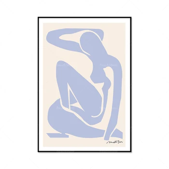 Matisse spí žena, náčrt, láska, neutrálne pastel Matisse plagát, estetické umenie Matisse plagát abstraktné umenie tlač francúzsky farba - Obrázok 2  