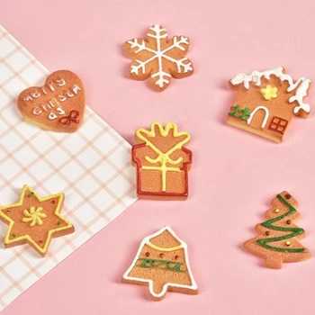 Tvorivé Vianočné Série Chladnička Samolepky Mini Fotografie Magnetických Nálepiek Roztomilý Simulácia Cookies Domova Magnety Na Chladničku - Obrázok 1  