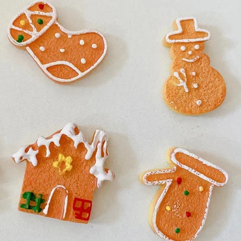 Tvorivé Vianočné Série Chladnička Samolepky Mini Fotografie Magnetických Nálepiek Roztomilý Simulácia Cookies Domova Magnety Na Chladničku - Obrázok 2  