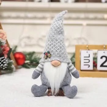 Šťastie Gnome Ornament Ručne Vyrábané Vianočné Sivá Gnome Bábika Slávnostné Pointy Klobúk Bradu Vrkoč Roztomilý Anonymný Návrhu Vianoce - Obrázok 1  