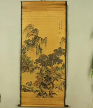 Starožitný maľovanie tradičný Čínsky Yuan Jiang rybárske maľovanie prejdite maľovanie,starého papiera, maľovanie - Obrázok 1  