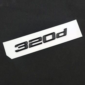 3d ABS Matt Black Logo 320d Emblém, Štítok Kufri Písmená Nálepky Na BMW 320d E46 E90 F30 F31 G20 Príslušenstvo - Obrázok 1  