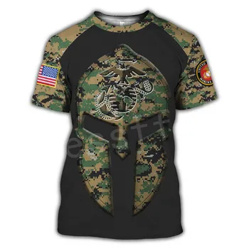Tessffel Amerike Morských Camo Lebky Vojaka Armády NewFashion Bežné 3DPrint Unisex Lete Funny T-Shirt Krátkym Rukávom Muži/Ženy B-3 - Obrázok 2  