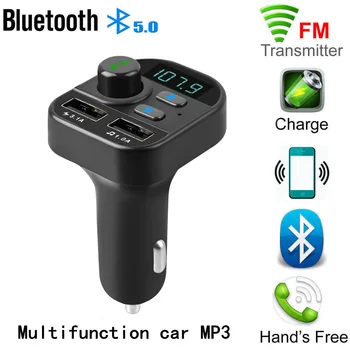 Bluetooth FM Audio Aux Modulátor Dual USB Rýchlo Nabíjačka do Auta Bluetooth Handsfree Telefonovanie do Auta, autorádio MP3 Prehrávač - Obrázok 2  