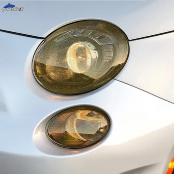 2 Ks Auto Svetlometu Odtieň Black Ochranný Film Ochrany Transparentné TPU Nálepky Na Fiat 500 Abarth 2013-2020 Príslušenstvo - Obrázok 1  